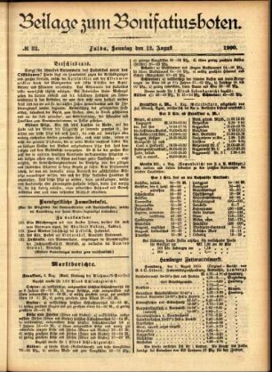 Zweite Ausgabe vom Sonntag, den 12. August 1900.
