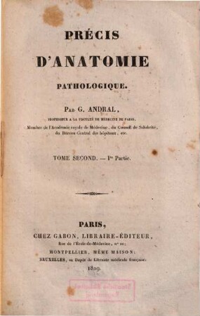 Précis d'anatomie pathologique, T. 2,1