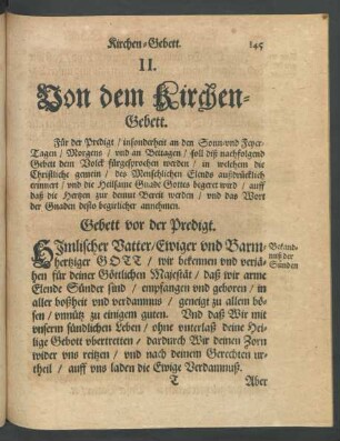 II. Von dem Kirchen-Gebett.