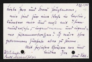 Brief von Lou Andreas-Salomé an Gerhart Hauptmann