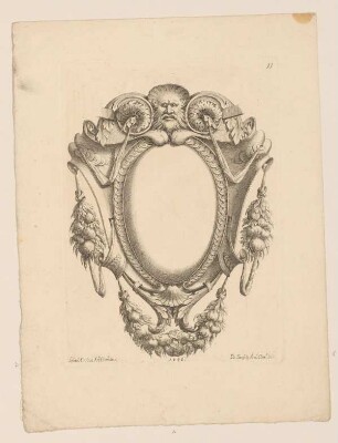 Kartusche mit Maske und Festons (Panfili, Raccolta, 11)