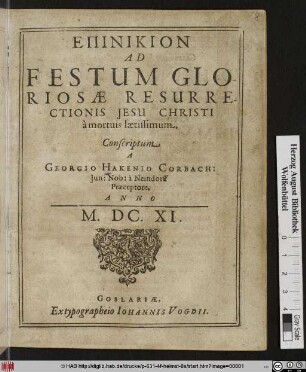 Epinikion Ad Festum Gloriosae Resurrectionis Jesu Christi a mortuis laetissimum