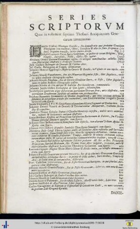 Series Scriptorum quae in volumine septimo…inveniuntur.