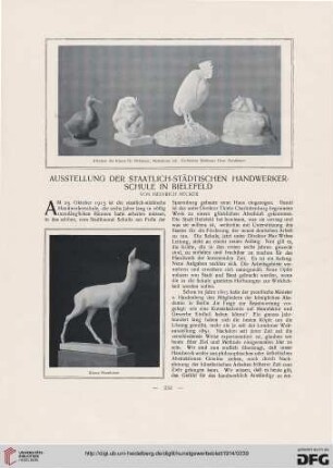 Ausstellung der staatlich-städtischen Handwerkerschule in Bielefeld