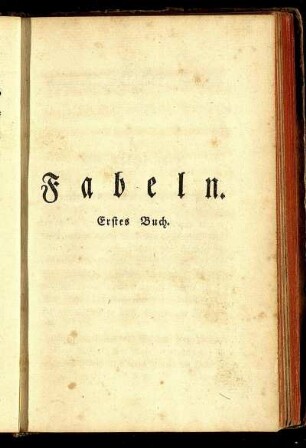Fabeln. Erstes Buch.