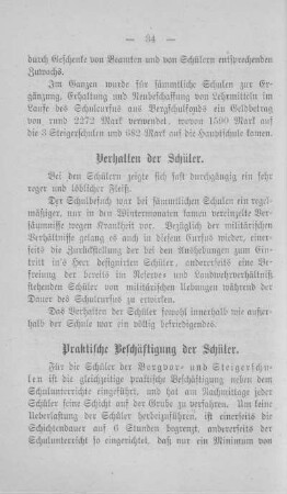 Verhalten der Schüler