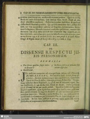 Cap. III. De Dissensu Respectu Juris Personarum