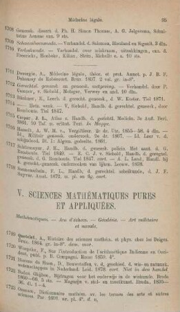 V. Sciences mathématiques pures et appliqées
