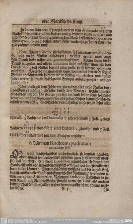 6. Wie man Radicem quadratam extrahiren soll.