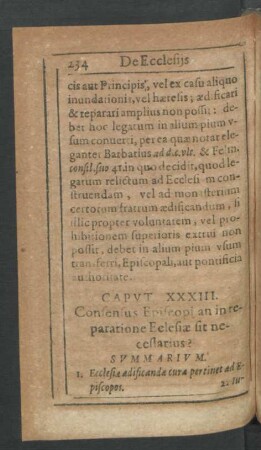 Caput XXXIII. Consensus Episcopi an in reparatione Ecclesiae sit necessarius?