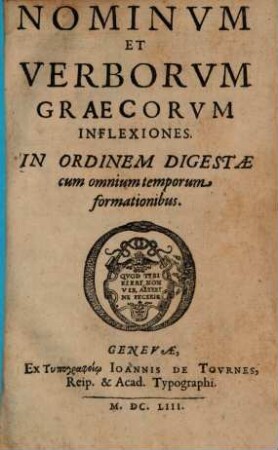 Nominum et verborum Graecorum inflexiones