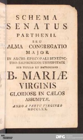 Schema Senatus Parthenii.