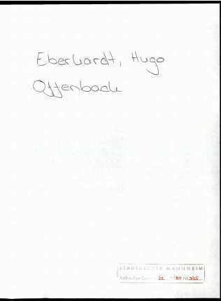 Eberhardt, Hugo, Offenbach, an Wichert
