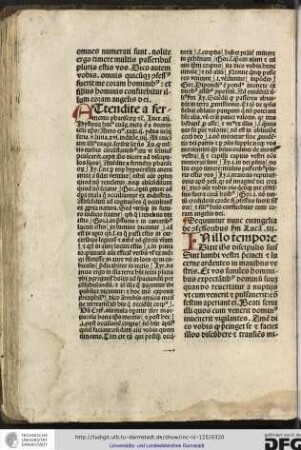 Ante initium illius evangelii scribit sanctus Lucas quod Multis turbis...