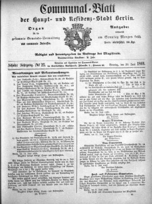 1869,25: No. 25, 20. Juni 1869