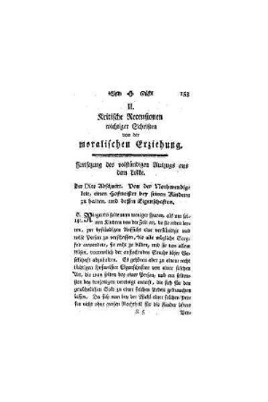 Kritische Recensionen wichtiger Schriften von der moralischen Erziehung