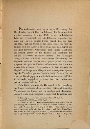 Zur Kenntniss der Entstehung der Herzruptur und des chronischen partiellen Herzaneurysma