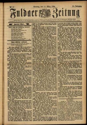 Zweite Ausgabe vom Sonntag, den 11. März 1894.