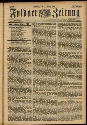 Zweite Ausgabe vom Sonntag, den 11. März 1894.