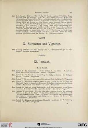 XI. Initialen (Nr. 2040-2064)