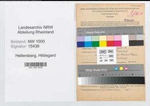Entnazifizierung Hildegard Hellersberg, geb. 23.08.1910 ()