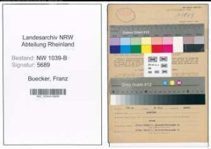 Entnazifizierung Franz Buecker , geb. 21.10.1910 (Klempner)