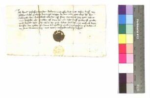 Hans von Pfaffenangst gegenüber Graf Ulrich von Hohenlohe: Leistung; angehängtes Siegel.