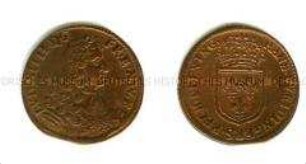 Nürnberger Rechenpfennig von Hans Weidinger mit Ludwig XIV. (lateinisch, deutsch)