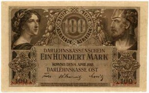 Geldschein, 100 Mark, 4.4.1918
