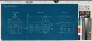 Crollage (Pr. Oldendorf) Erweiterungspläne für Schloß (Herrenhaus) Crollage Ansichten (1889) 1 : 100 34 x 70,5 Blaupausen Ledebur-Crollage K Nr. 9