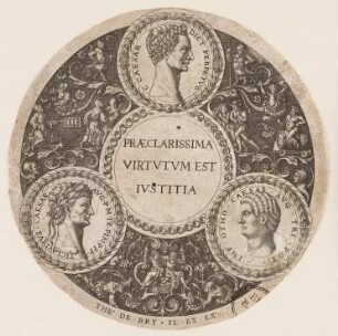 Medaillon mit Caesar, Claudius und Otho
