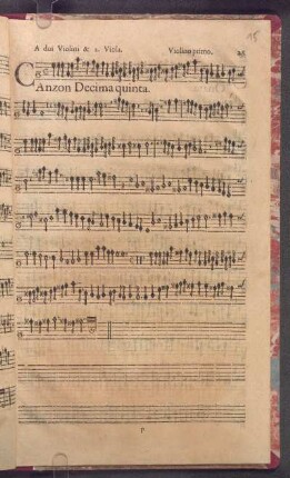 Canzon decima quinta. à doi Violini & 2. Viola Bastarda.