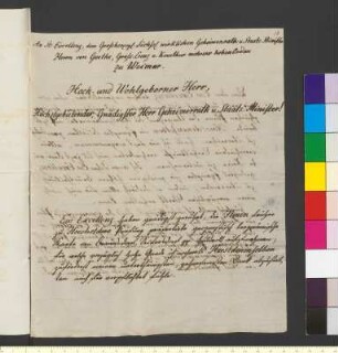 Brief von Schippan, Heinrich Adolph an Goethe, Johann Wolfgang von