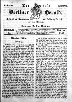 Nummer 17, Februar 1847