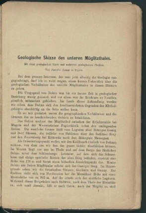 Geologische Skizze des unteren Müglitzthales : Mit einer geologischen Karte und mehreren geologischen Profilen