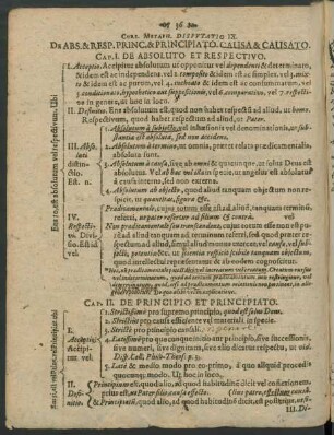 Curs. Metaph. Disputatio IX. De Abs. & Resp. Princ. & Principiato. Causa & Causato.