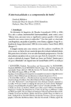 A intertextualidade e a compreensão de texto