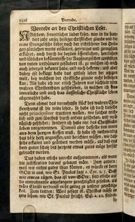 1376-1377, Vorrede an den Christlichen Leser