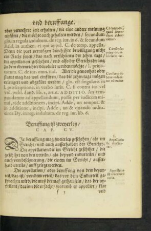 Beruffung ist zweyerley/ Cap. CV.