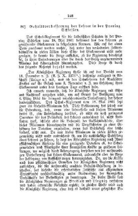 Gehaltsverbesserungen der Lehrer in der Provinz Schlesien : [IV. Elementarschulwesen]