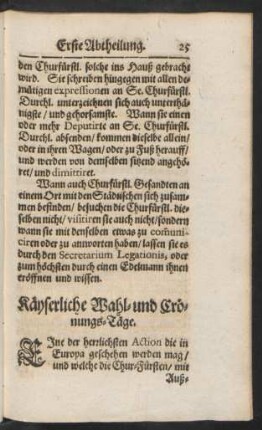 Käyserliche Wahl- und Crönungs-Täge.