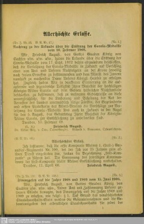 Allerhöchste Erlasse