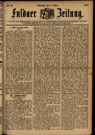 Ausgabe vom Dienstag, den 06. März 1888.