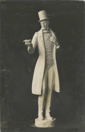Herr mit Gehrock und Zylinder, in Hand Zigarre: Modell;