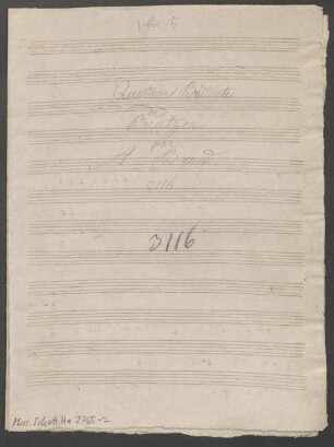 Quartets, vl (2), vla, vlc, e-Moll, Arr - BSB Mus.Schott.Ha 2765-2 : [title page, with pencil, vl 2:] Quatuor Brillante // de // Kreutzer // par // A Brand