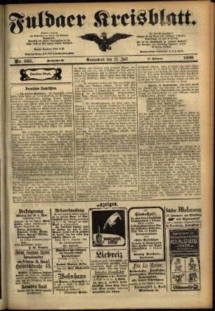 Zweite Ausgabe vom Samstag, den 17. Juli 1909.