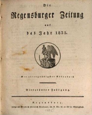 Regensburger Zeitung. 1835,1 = Jg. 14