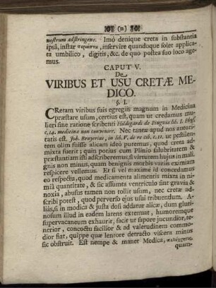 Caput. V. De Viribus Et Usu Cretae Medico.