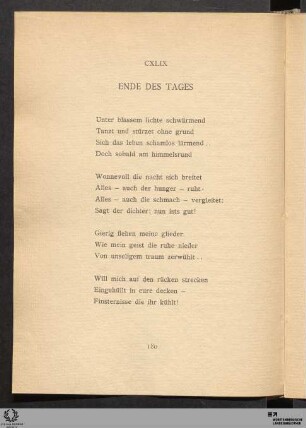 CXLIX. Ende des Tages