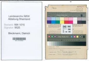 Entnazifizierung Dietrich Bleckmann , geb. 21.08.1898 (Postassistent)
